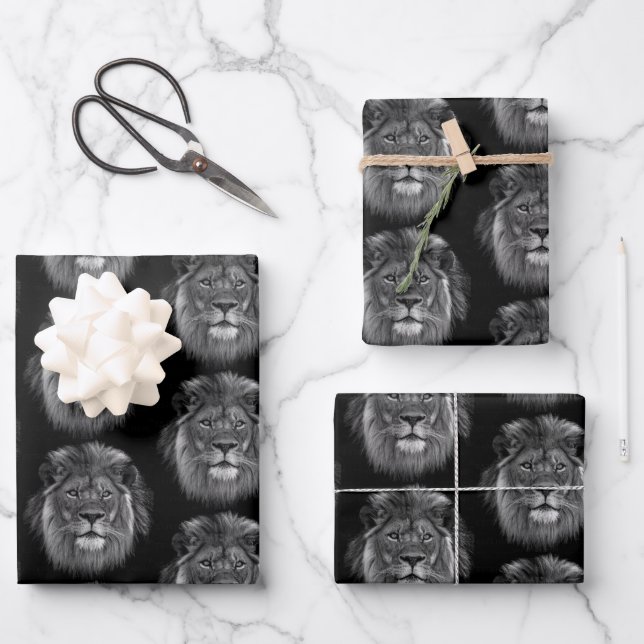 Papel de ajuste diseñado por leones africanos (Anverso)