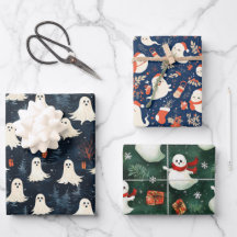 Papel de ajuste fantasma para navidades