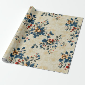 Papel de ajuste floral para Navidades nostálgicos