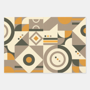 Papel de ajuste geométrico de tono retro-terrestre