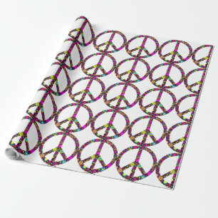 Papel de ajuste GROOVY FLORAL PEACE SIGN