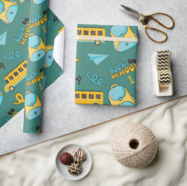 Papel de ajuste impecable: avión, mochila, autobús