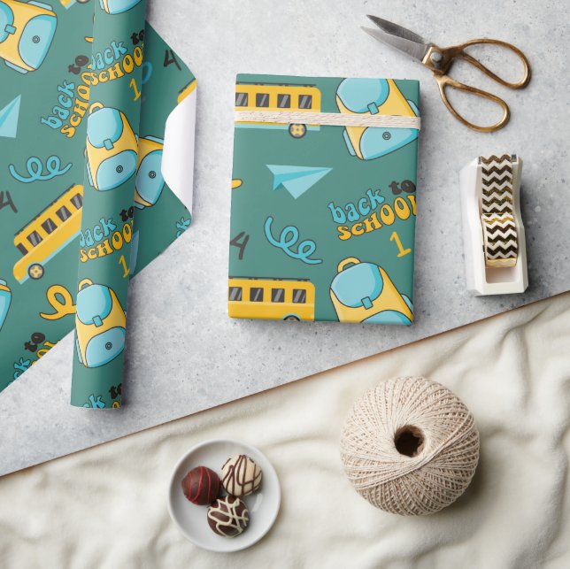 Papel de ajuste impecable: avión, mochila, autobús (Artesanía)