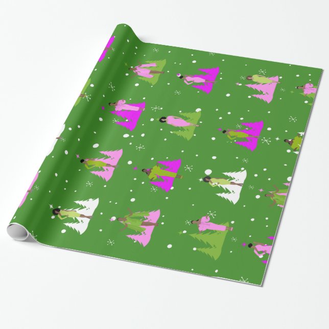 Papel de ajuste inspirado en AKA | Rosa y verde (Desenrollado)