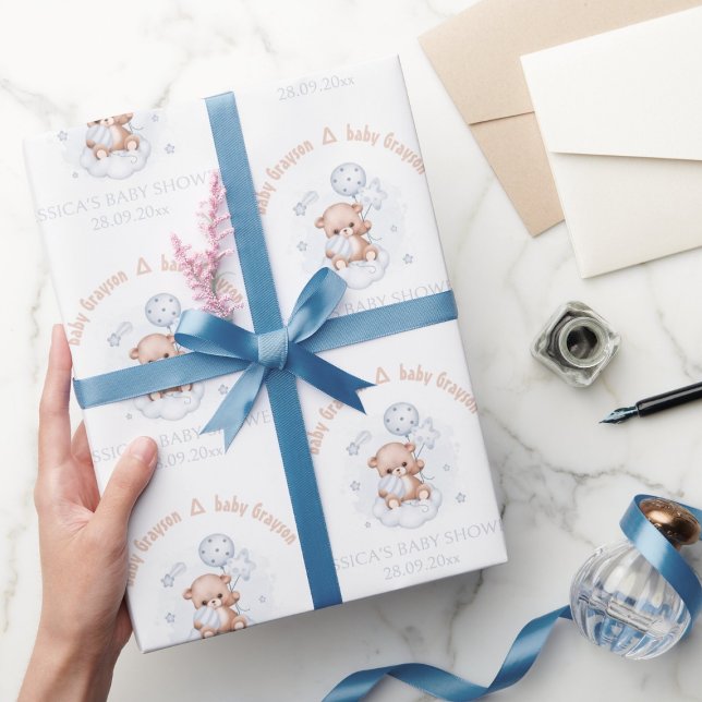 Papel de ajuste moderno de Baby Shower | Niño (Subido por el creador)