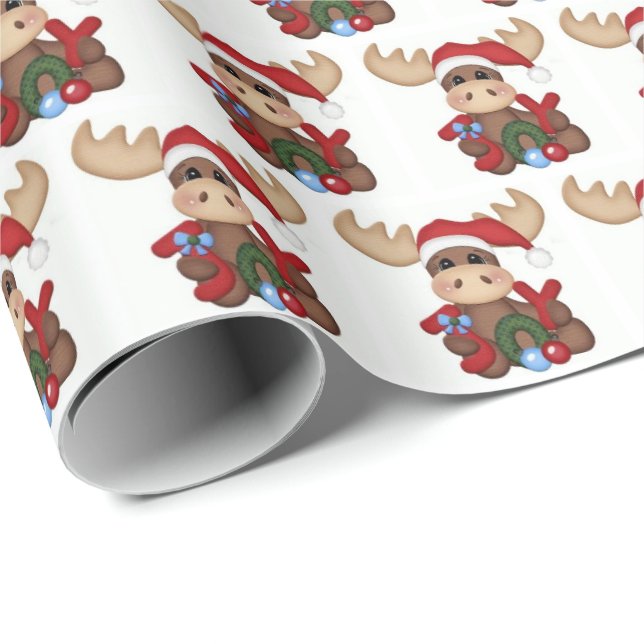 Papel de ajuste - Moose Navidades felices (Esquina del rollo)