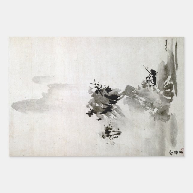 Papel de ajuste paisajístico Sesshu Toyo Haboku-Sa (Anverso)