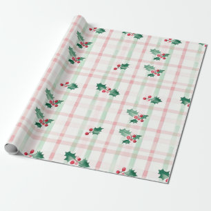 Papel de ajuste para Navidades de Retro Verde Rosa