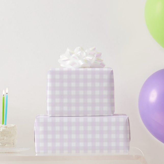 Papel de ajuste Purple Gingham (Regalos de fiesta)