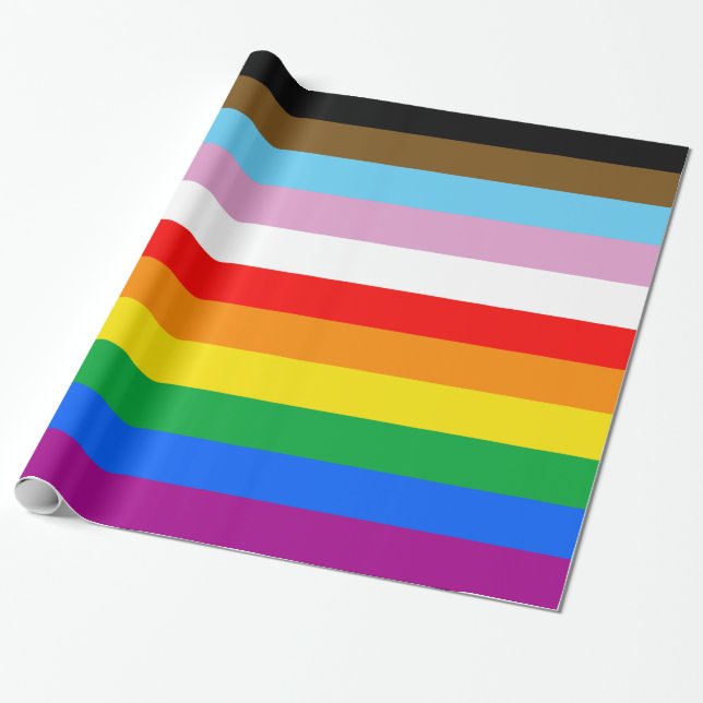 Papel de ajuste rayado del orgullo LGBTQ+ (Desenrollado)
