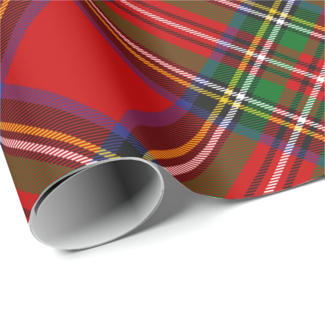 Papel de ajuste rotado de Royal Stewart Tartán (Esquina del rollo)