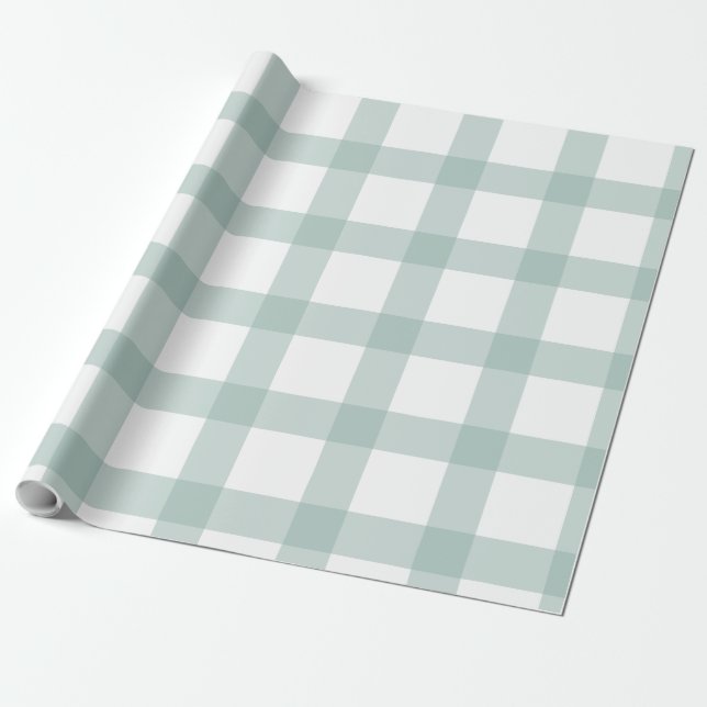 Papel de ajuste Sage Gingham (Desenrollado)