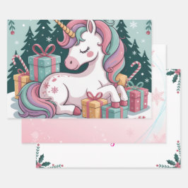 Papel de ajuste unicornio para navidades