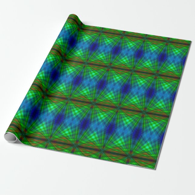 Papel de ajuste verde y azul (Desenrollado)