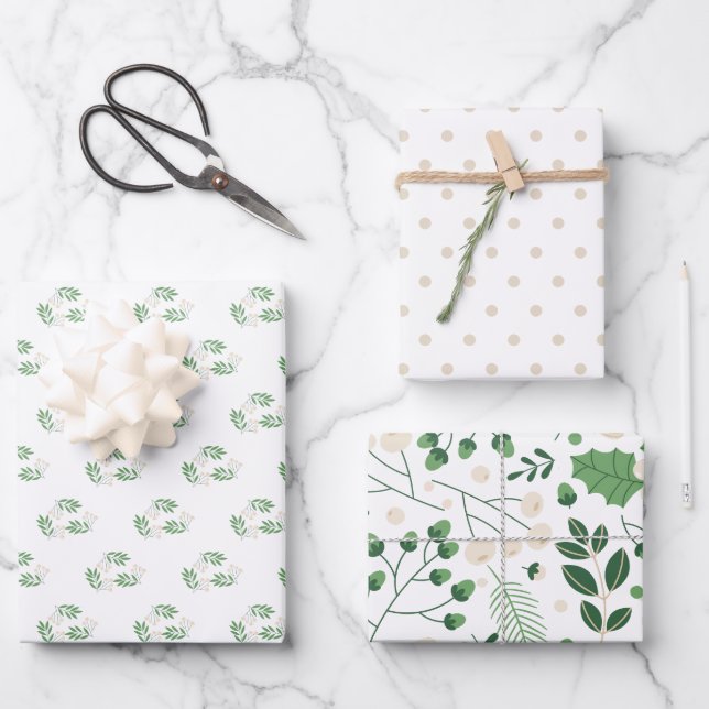 Papel de ajuste verde y pekinés | Navidades elegan (Anverso)