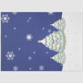 Papel de árbol de Navidad azul