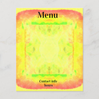 Papel de arte de menú enmarcado amarillo brillante