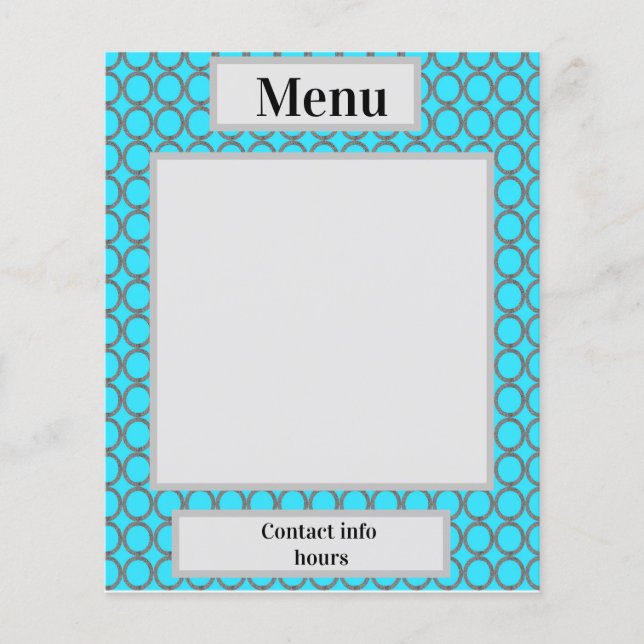 Papel de arte del menú de fondo de círculo azul (Frente)