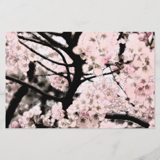 Papel de artesanía editado en flor de cerezo (Anverso)