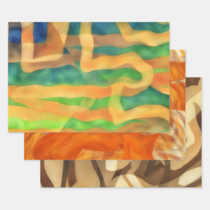 Papel de artesanía marrón, Naranja y tiburón