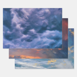 Papel de Artesanía para Envolver Cielo de Nubes