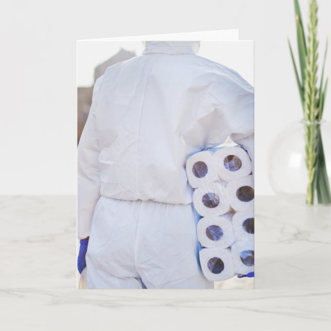 PAPEL DE BAÑO PANDÉMICO HAZMAT CUMPLEAÑOS TARJETAS (Anverso)