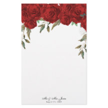 Papel de boda verde rosas rojas