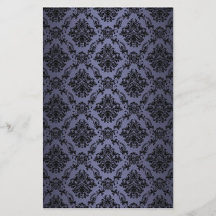 Papel de carátula azul victoriano barroco
