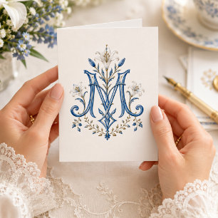Papel de carta católico de agradecimiento Monogram