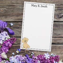 Papel de Carta con Arte de Cachorro de Goldendoodl