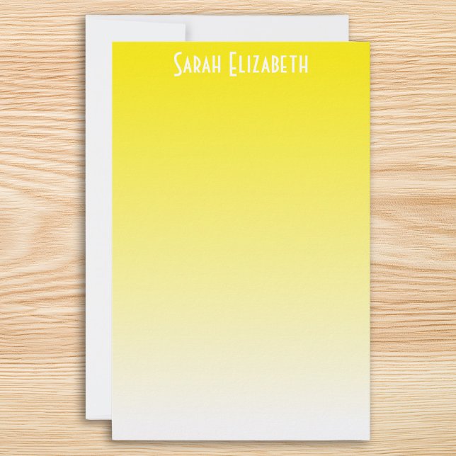 Papel de carta con degradado amarillo (Yellow to White Gradient Stationery)
