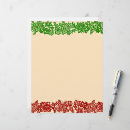 Papel de carta con guirnalda de encaje de Navidad