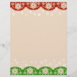 Papel de carta con guirnalda de Navidad en encaje