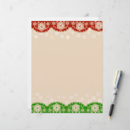 Papel de carta con guirnalda de Navidad en encaje