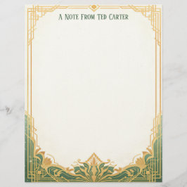 Papel de carta con marco Art Deco y motivos de lot