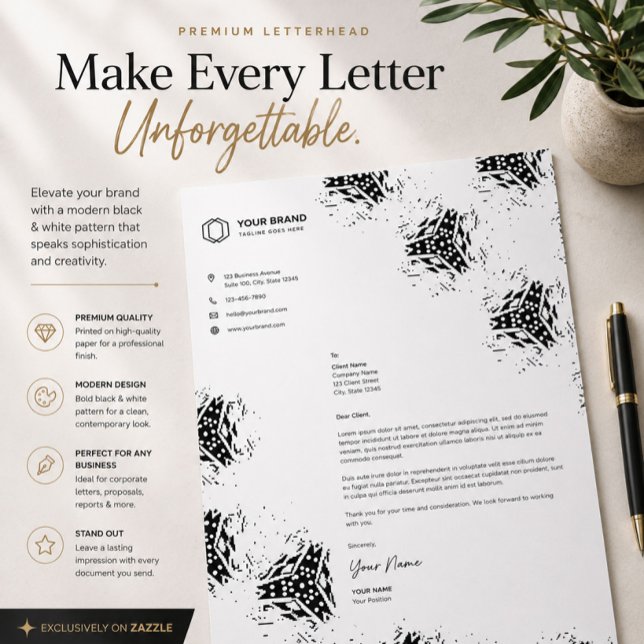 Papel de carta con membrete de letra abstracta de  (Subido por el creador)