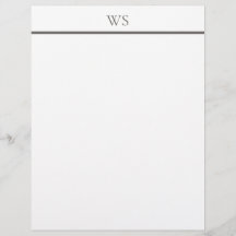 Papel de carta con membrete de letra monograma de