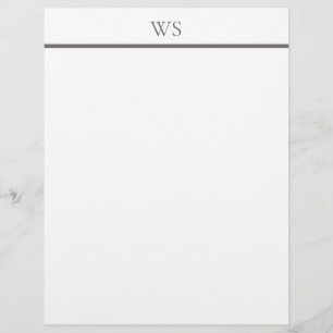 Papel de carta con membrete de letra monograma de