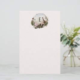 Papel de carta con monograma de jirafa para fauna