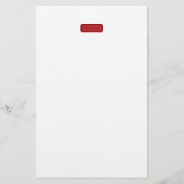 Papel de carta con monograma de piedra preciosa (Anverso)