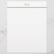 Papel de Carta con Monograma en Barra Beige