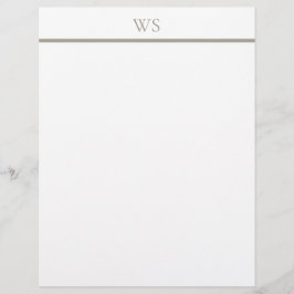 Papel de Carta con Monograma en Barra Beige