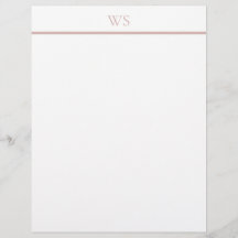 Papel de carta con monograma en barra de tono suav