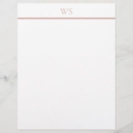 Papel de carta con monograma en barra de tono suav