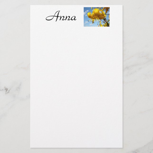 Papel de carta con nombre personalizado Flores de  (Anverso)