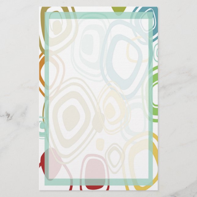 Papel de carta con patrón retro divertido (Anverso)