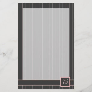 Papel de carta con rayas rosadas negras