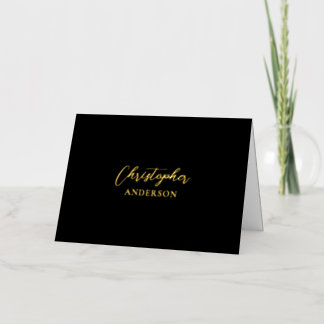 Papel de carta con texto personalizado dorado y ne