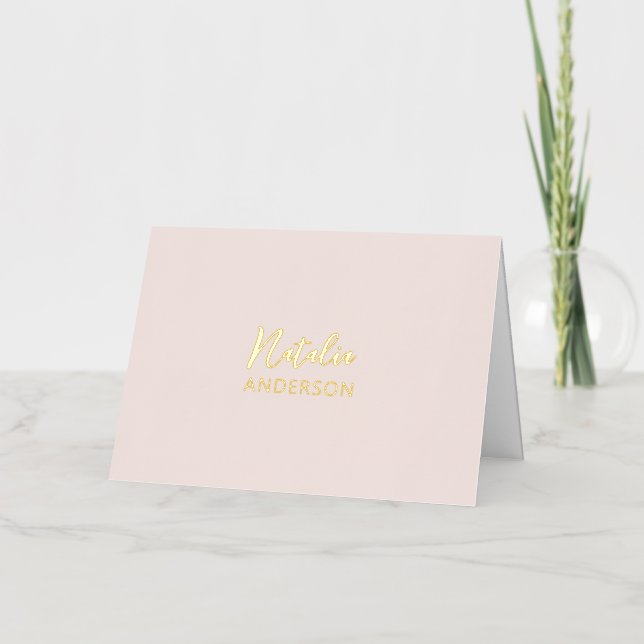 Papel de carta con texto personalizado rosa sonroj (Anverso)