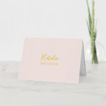 Papel de carta con texto personalizado rosa sonroj<br><div class="desc">Este diseño de tarjeta personalizada presenta un texto de lámina real con fondo de color rosa rubor. Puedes personalizar el texto y elegir el sello de lámina (oro o plata). Esta tarjeta de felicitación elegante se puede utilizar para tu papelería personal o para tu negocio. Más diseños están disponibles en...</div>
